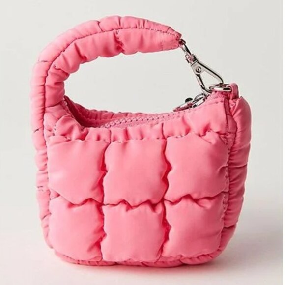 Free People Pink Bubblegum Quilted Micro Pouch - Picture 5 of 7